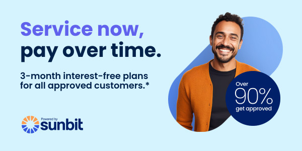 Service now, pay over time. Powered by sunbit.